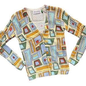 House of Sunny Pepperland Peggy Geometric Rectangle Textured Cardigan 6 AS-IS